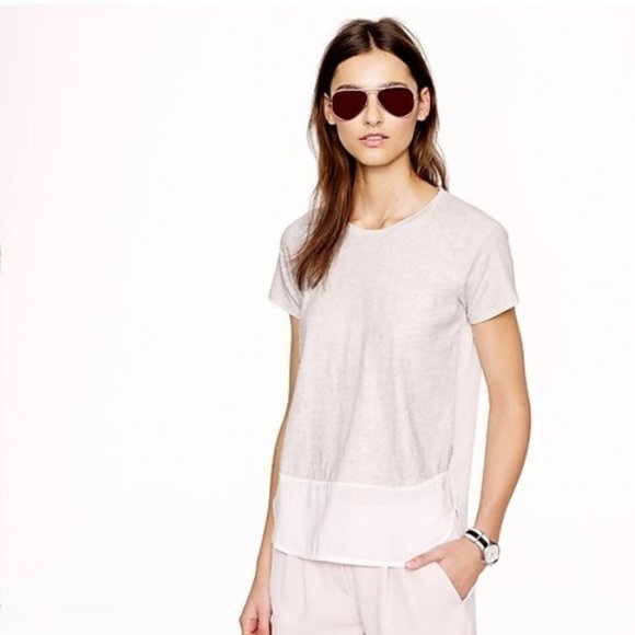 J. Crew Vintage Cotton Silk-Back Black‎ T-shirt Tee - Picture 2 of 7